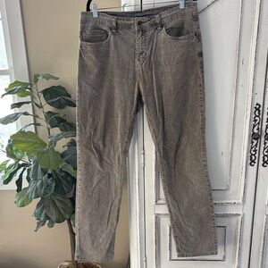 Prana Sustainer Pants Mens 34x32 (tag) Slim Fit Corduroy Cords Grayish Greenish